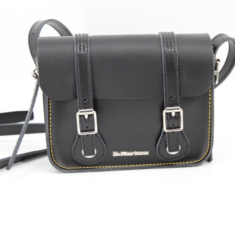 Dr Martens Bag 7" Leather Satchel Adjustable Shoulder Crossbody Black CSO2X